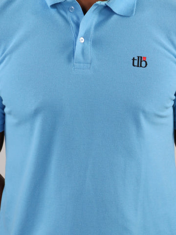 Air Blue Polo Neck T-Shirt for Men 