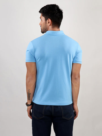 Air Blue Polo Neck T-Shirt for Men 