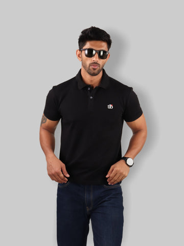 Slim Fit Cotton polo-neck T-Shirt 