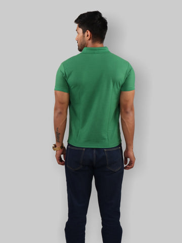 Dark Green Polo Neck T-Shirt