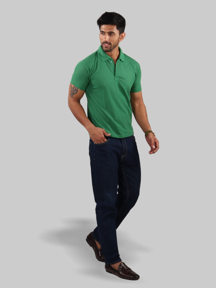 Green Polo Neck T-Shirt Men