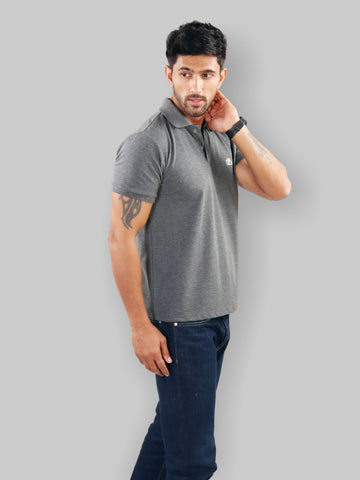 Dark Grey Polo Neck T-Shirt