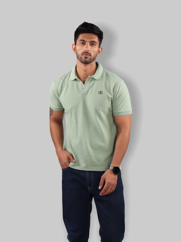 Mint Green Polo Neck T-Shirt for Men