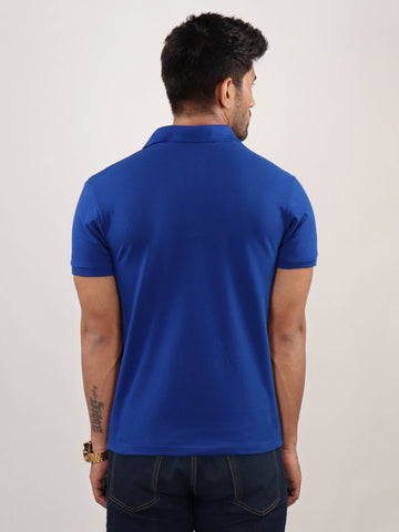 Men Polo Neck T-Shirt Royal Blue 