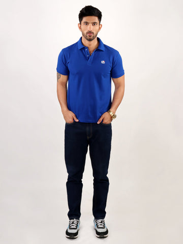 Men Polo Neck T-Shirt Royal Blue 