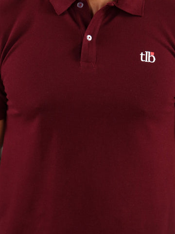 Wine Colour Polo Shirt For Men