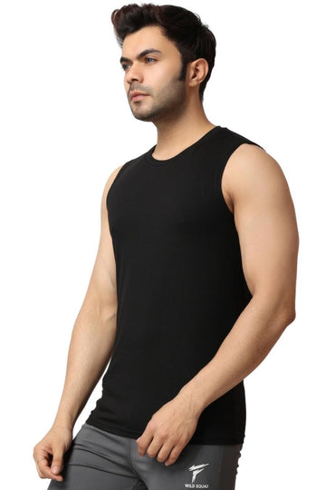 Black Gym Muscle Tee for Men