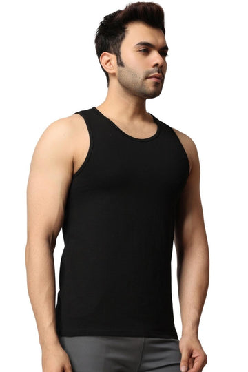 Black Gym Vest Stringer And Tank Top Men