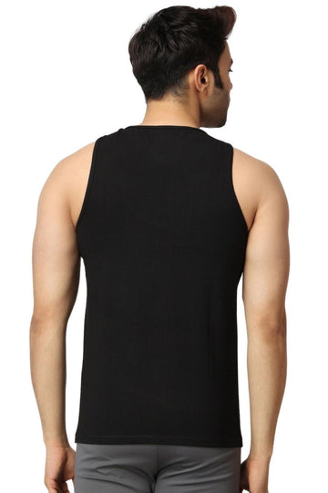 Men's Gym Vest Stringer And Tank Top Black Color