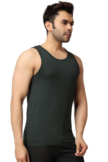 Men's Gym Vest Stringer And Tank Top Bottle Green