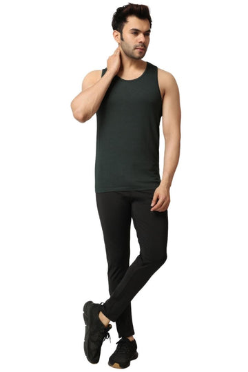 Bottle Green Gym Vest Stringer And Tank Top men