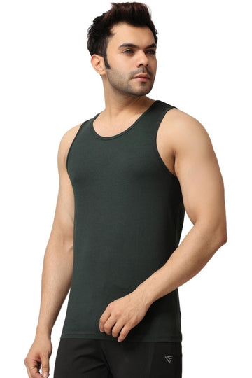 Bottle Green Gym Vest Stringer And Tank Top for men