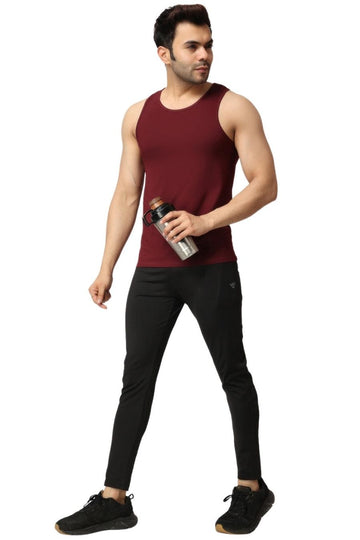 Men's Maroon Gym Vest Stringer And Tank Top