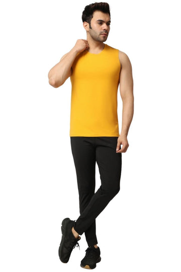 Men's Gym Muscle Tee Yellow Color