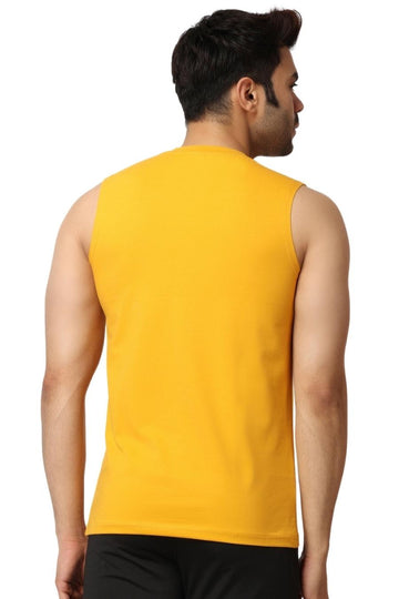 Yellow Gym Muscle Tee Men 