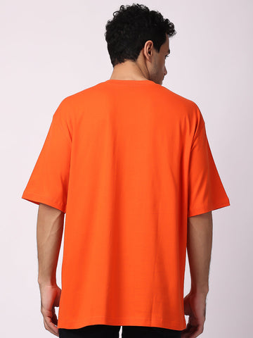 Buy men's dark orange polo neck T-shirt