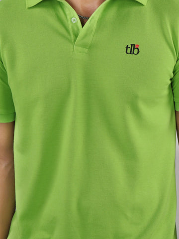 Parrot Green Polo Neck T-Shirt