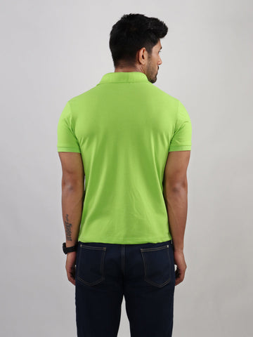 Parrot Green Polo Neck T-Shirt for Men 