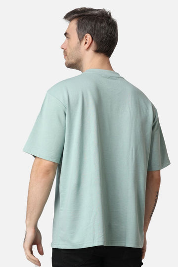 Powder Blue Plain Oversized Drop Shoulder T-Shirt men