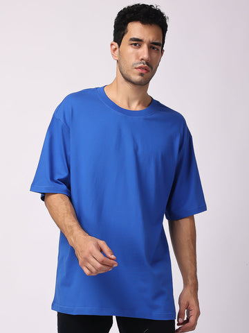 Royal Blue Drop Shoulder T Shirt for gym