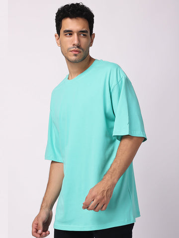 Sky Blue Oversized Drop Shoulder T Shirt for men