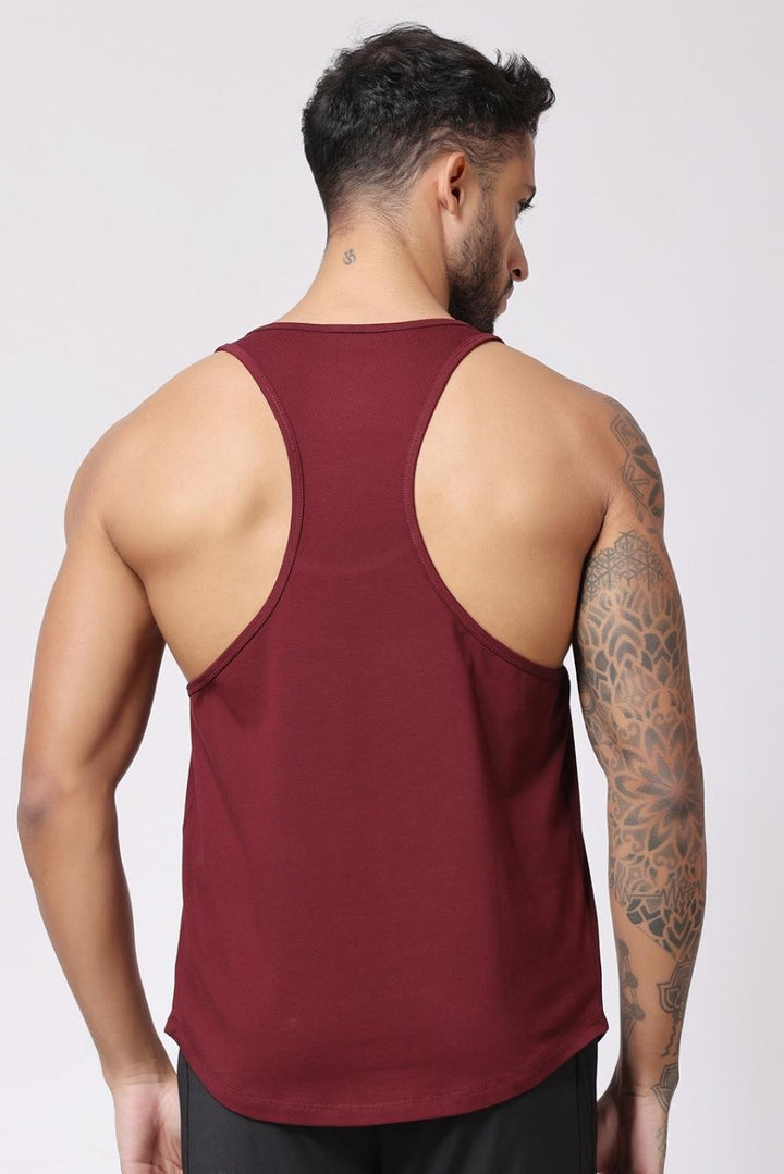 Men's Maroon Gym Vest Stringer And Tank Top