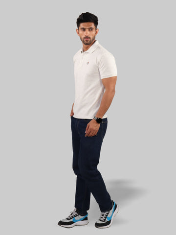 White Polo Neck T-Shirt