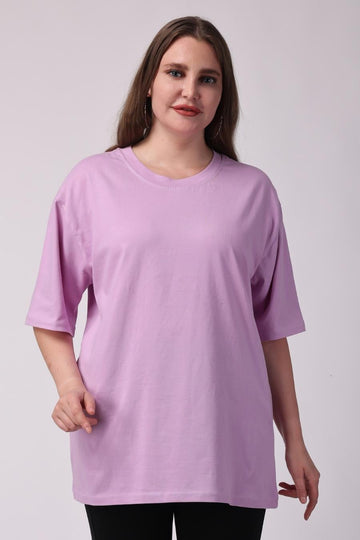 Women's Plain Oversized Drop Shoulder T-Shirt Lavender 